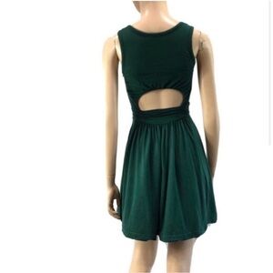 club monaco Green Sleeveless dress Fit & flear Open Back